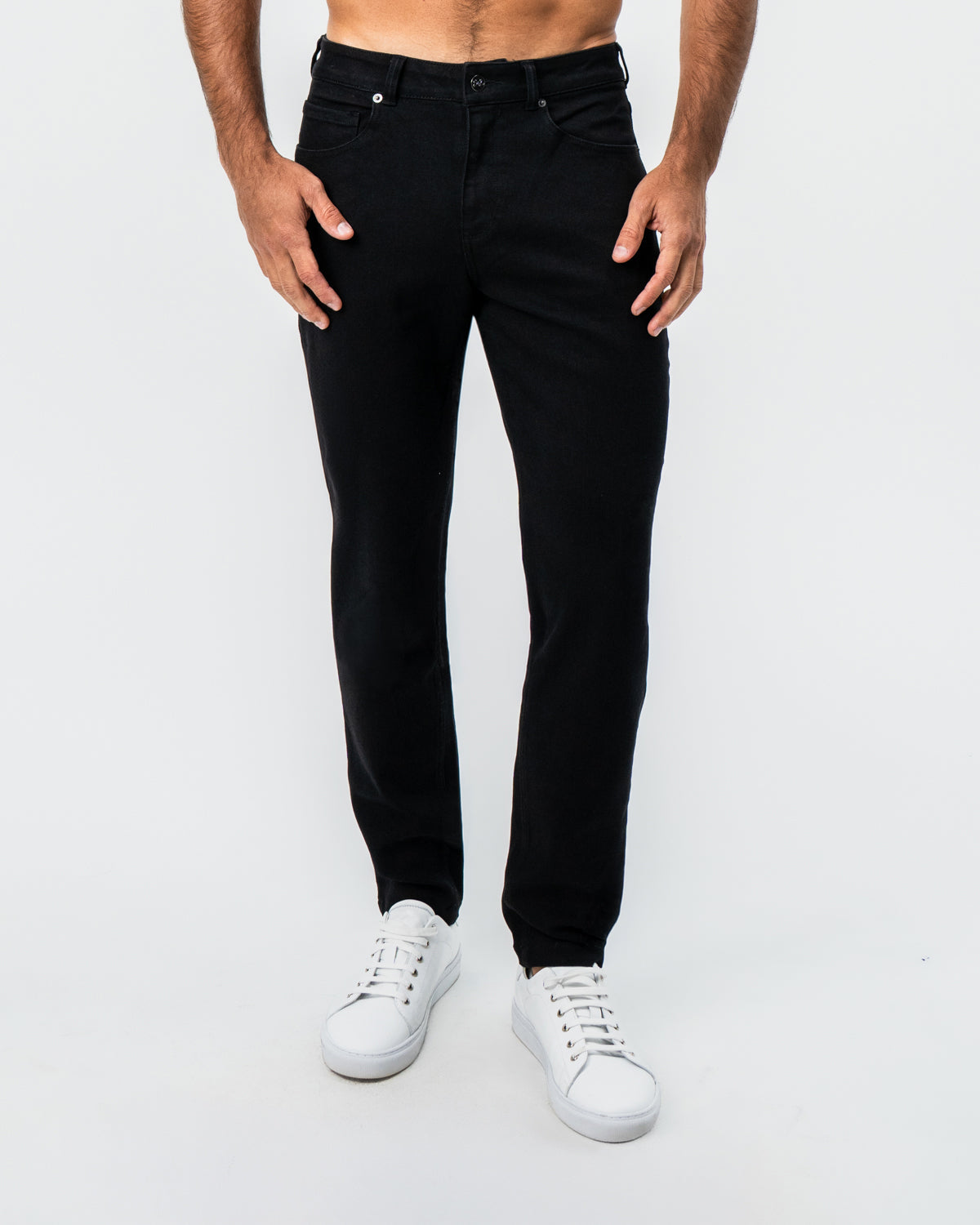 Athletic Fit Stretch Jeans - Black | State & Liberty Bottoms