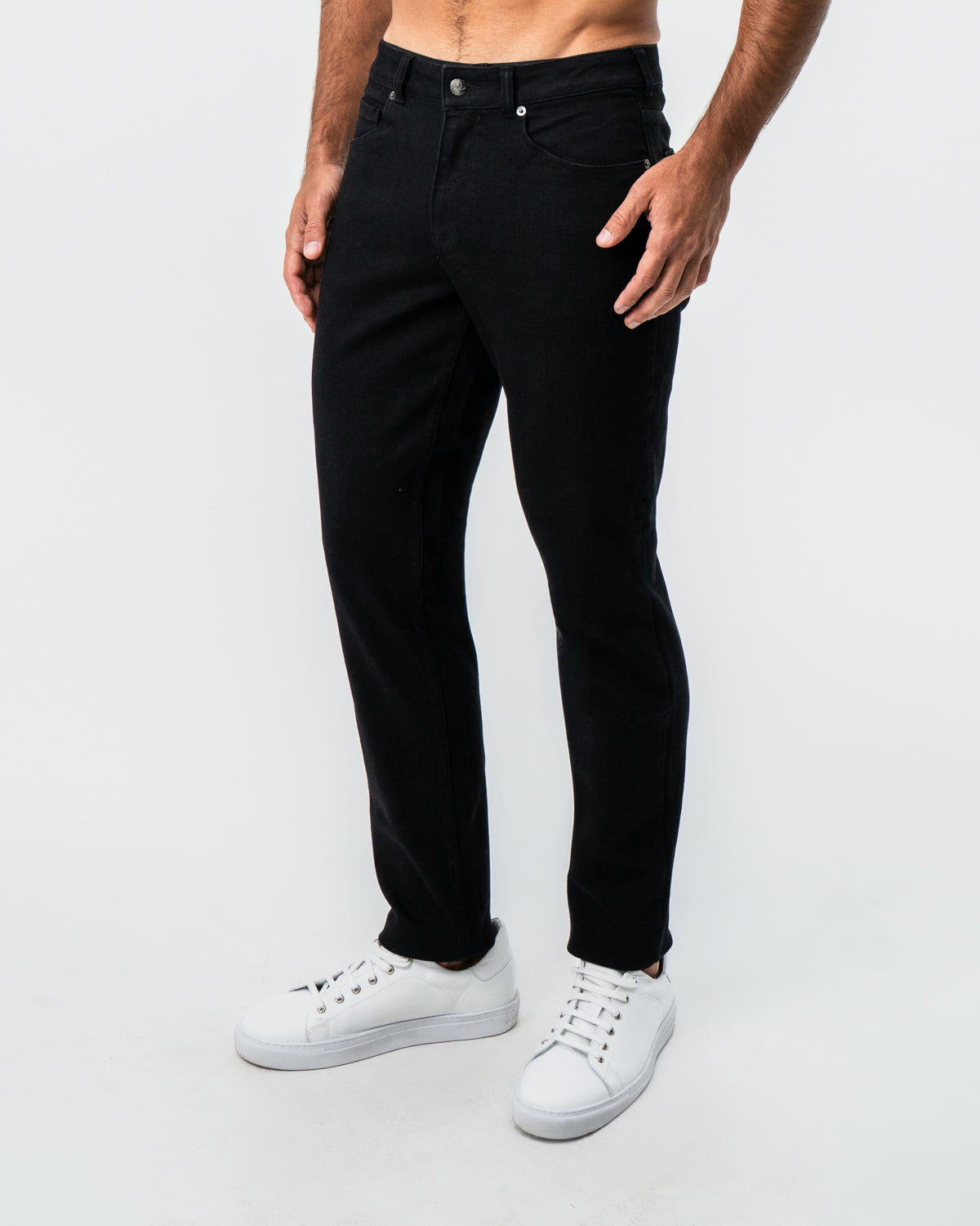 Athletic Fit Stretch Jeans - Black | State & Liberty Bottoms