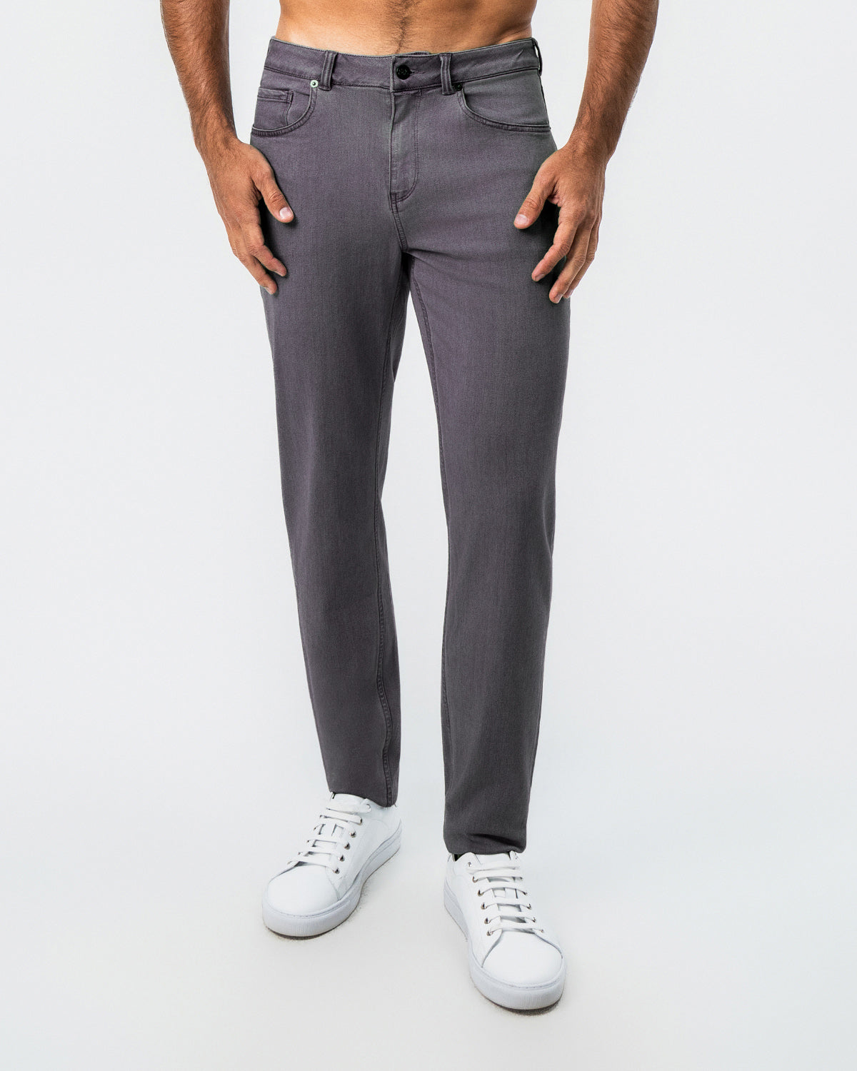 Athletic Fit Stretch Jeans - Slate Grey | State & Liberty Bottoms