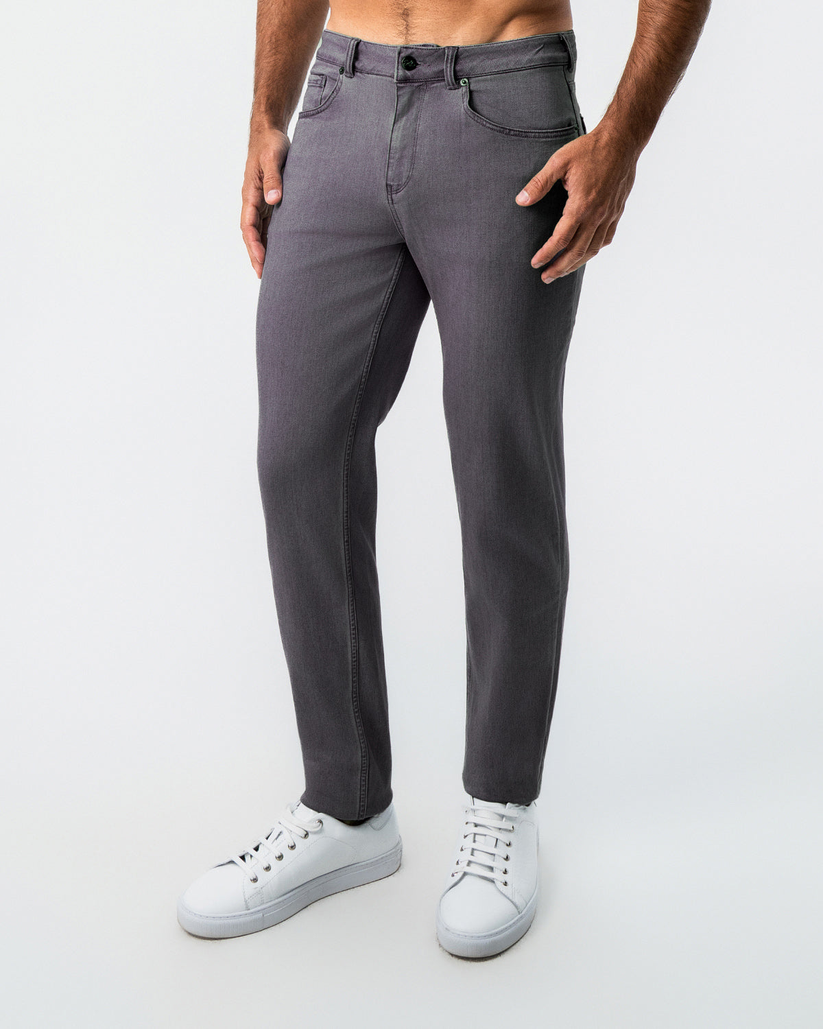 Athletic Fit Stretch Jeans - Slate Grey | State & Liberty Bottoms