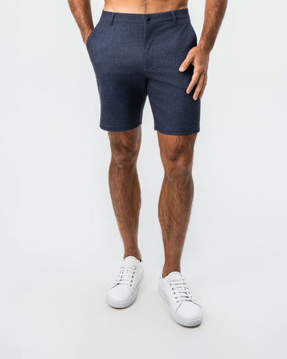 Brushed Athletic Fit Short - Textured Navy | State & Liberty Bottoms