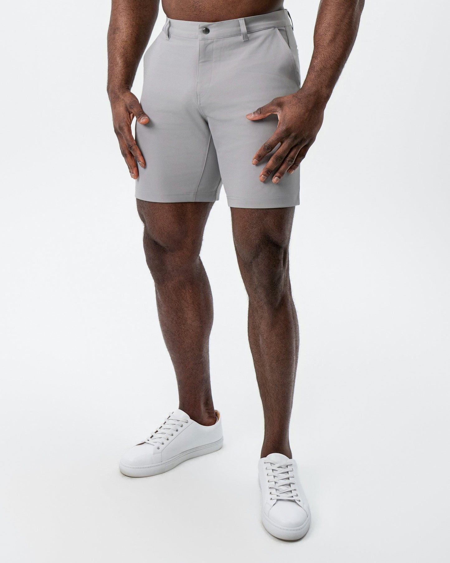 Athletic Fit Shorts - Light Grey | State & Liberty Bottoms