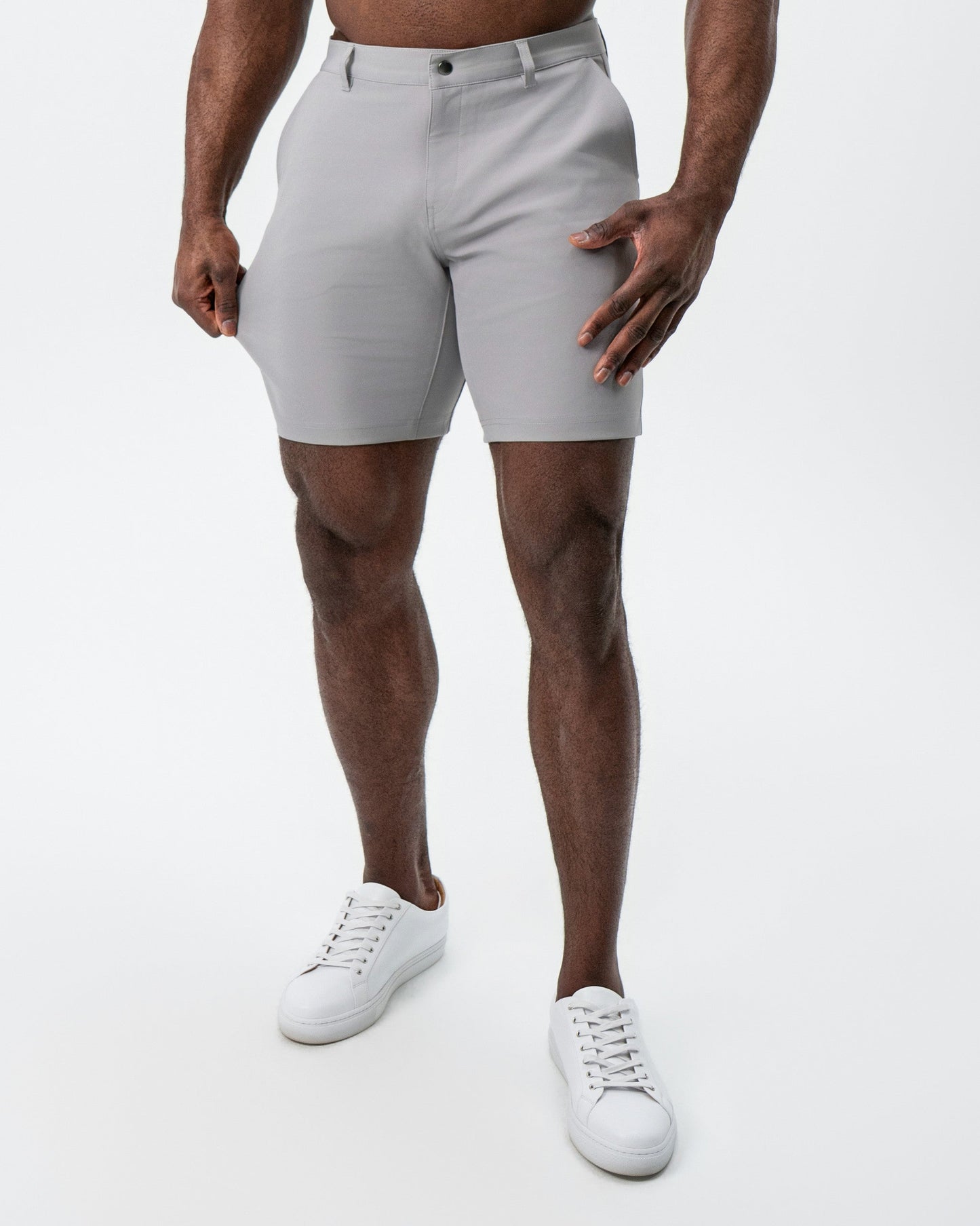 Athletic Fit Shorts - Light Grey | State & Liberty Bottoms
