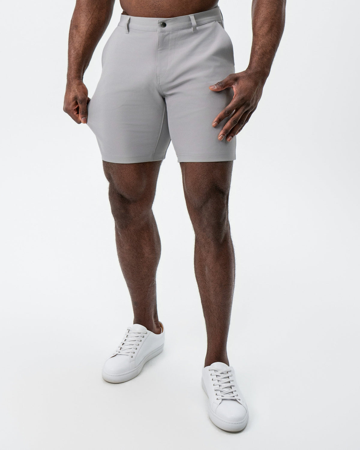 Athletic Fit Shorts - Light Grey | State & Liberty Bottoms