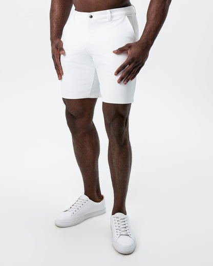 Athletic Fit Shorts - White | State & Liberty Bottoms