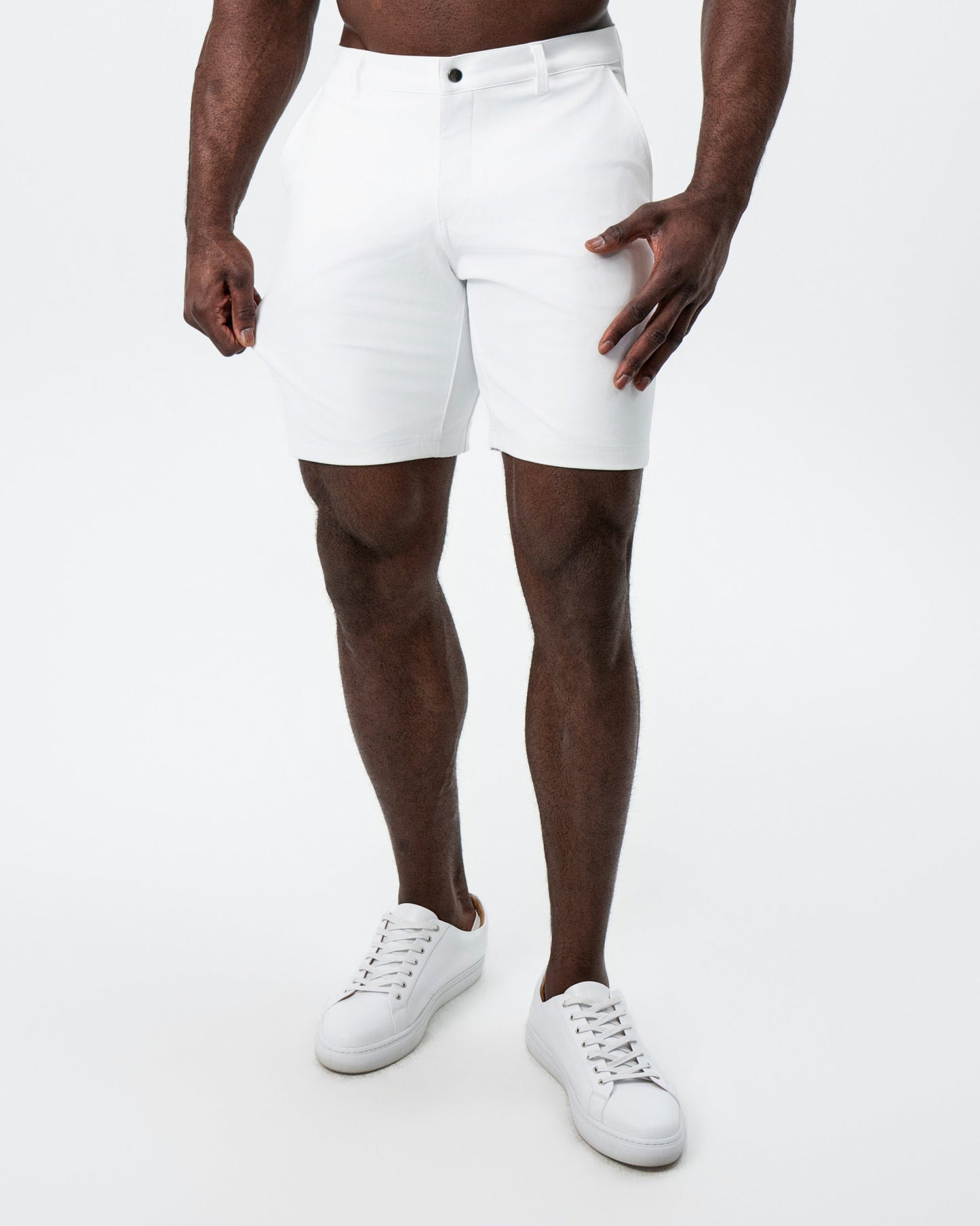 Athletic Fit Shorts - White | State & Liberty Bottoms