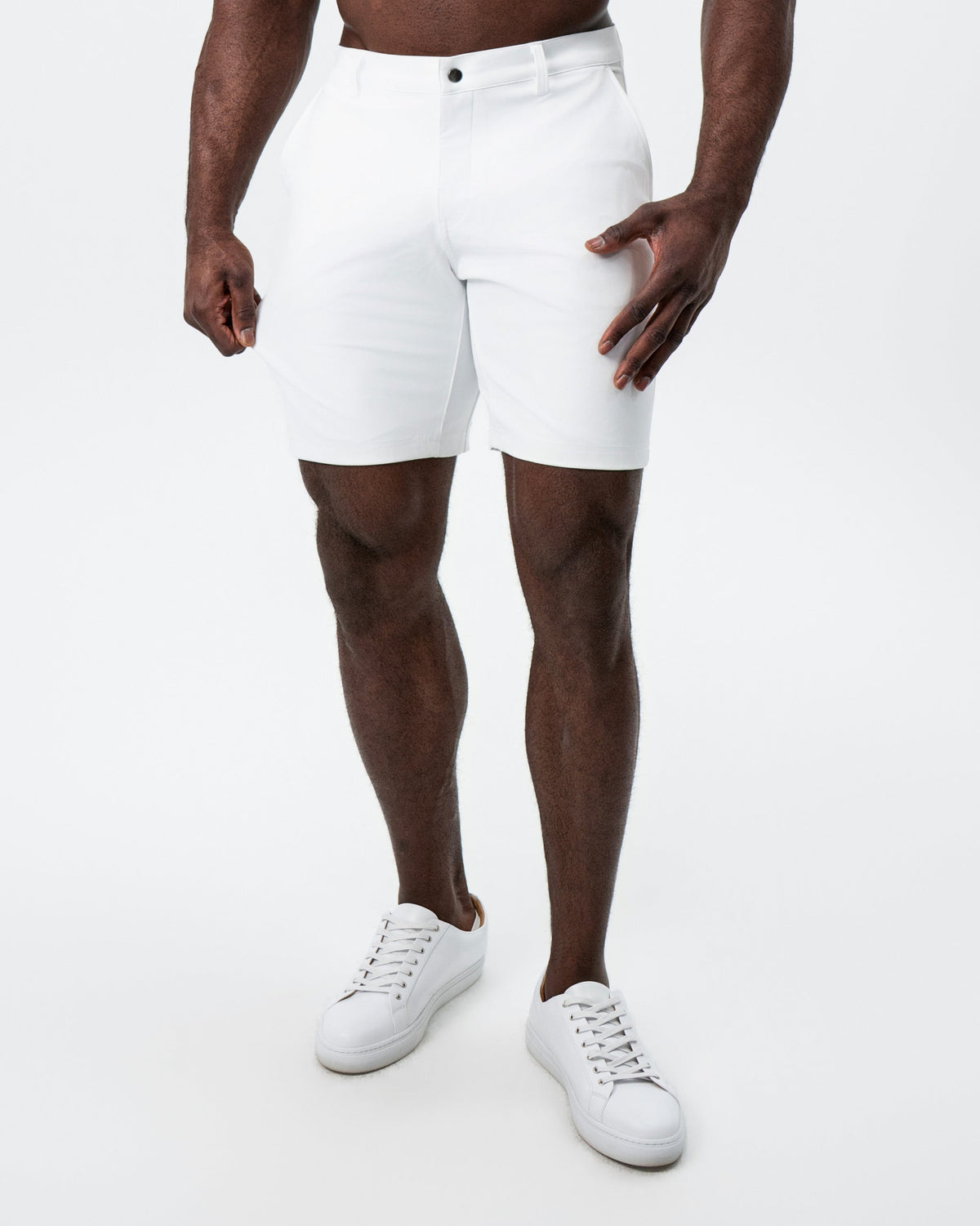 Athletic Fit Shorts - White | State & Liberty Bottoms