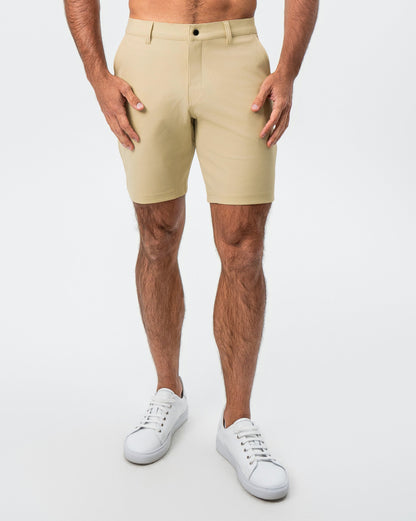 Athletic Fit Shorts - Mid Khaki | State & Liberty Bottoms