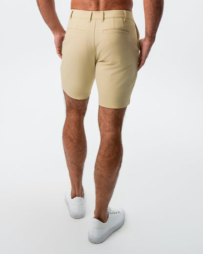 Athletic Fit Shorts - Mid Khaki | State & Liberty Bottoms