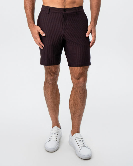 Athletic Fit Shorts - Plum Seersucker | State & Liberty Bottoms