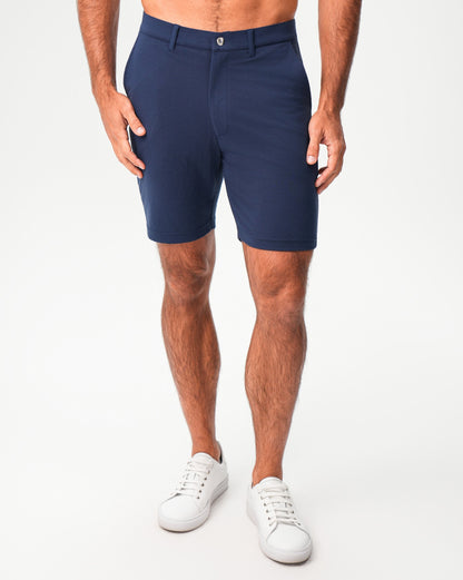 Athletic Fit Pique Shorts - Navy | State & Liberty Bottoms
