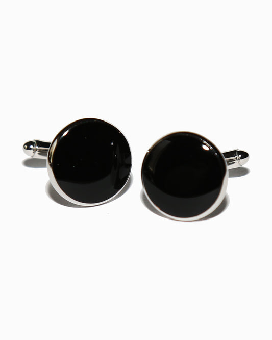 Black Circle Cuff Links | State & Liberty Accessories