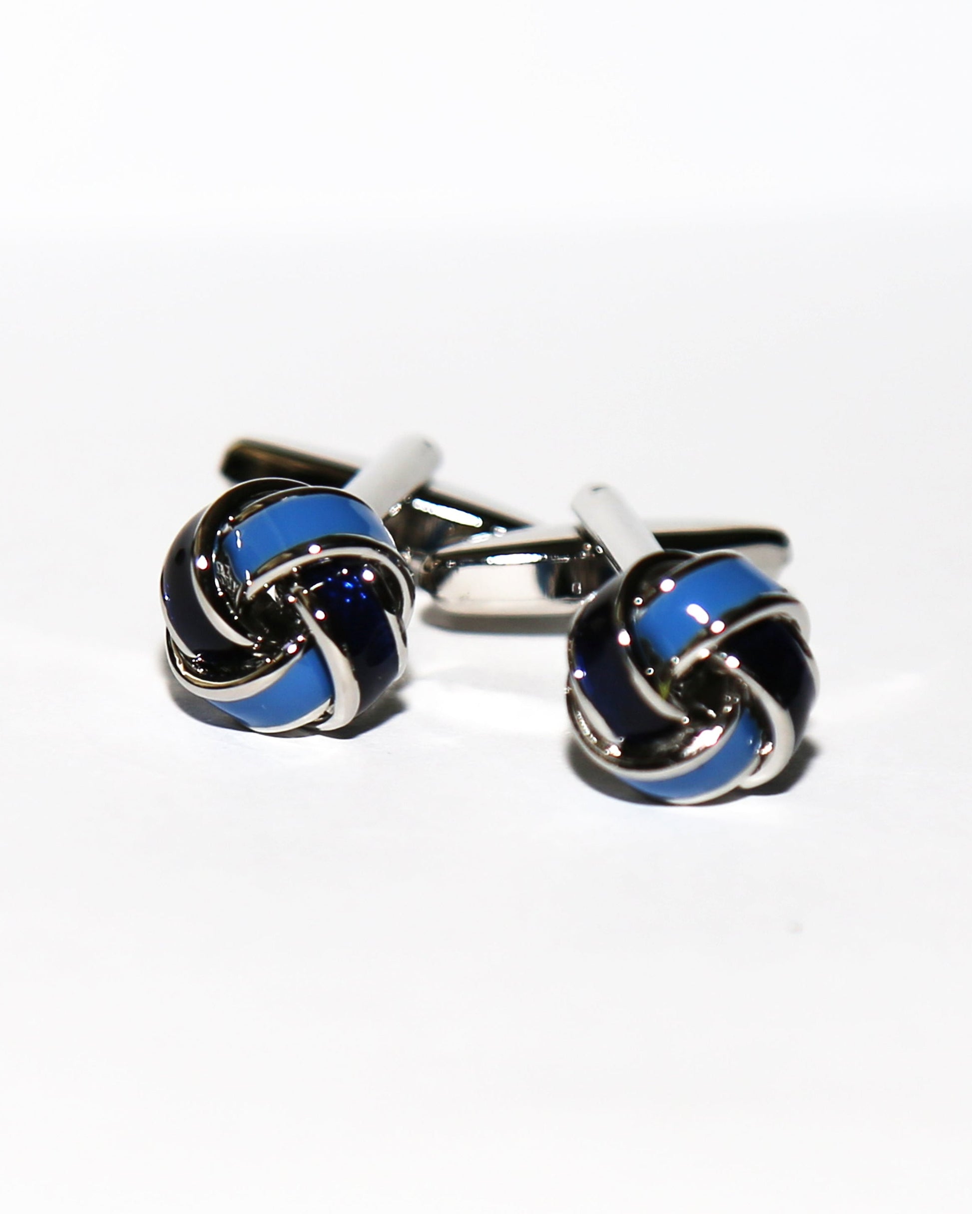 Navy & Light Blue Knot Cuff Links | State & Liberty Accessories