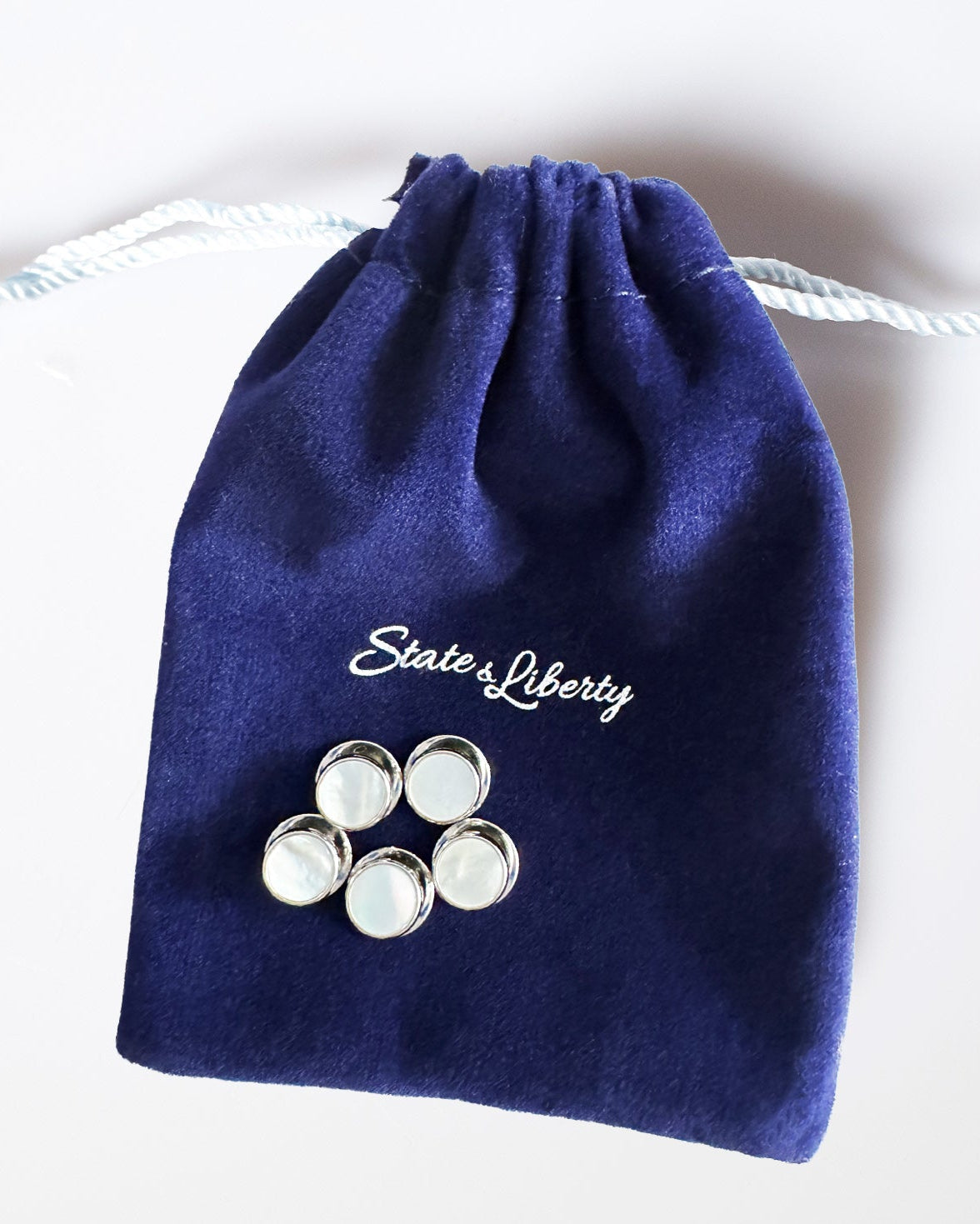 Mother of Pearl Tuxedo Studs (Set of 5) | State & Liberty Accessories