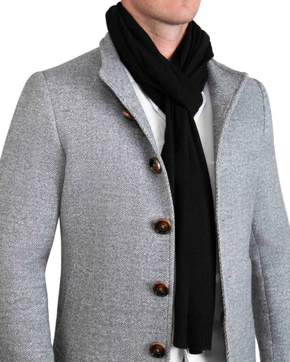 Merino Wool Knit Scarf - Black | State & Liberty Accessories|Outerwear