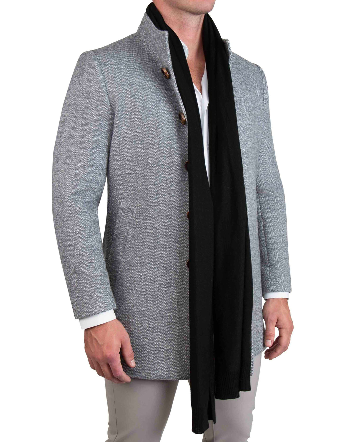 Merino Wool Knit Scarf - Black | State & Liberty Accessories|Outerwear