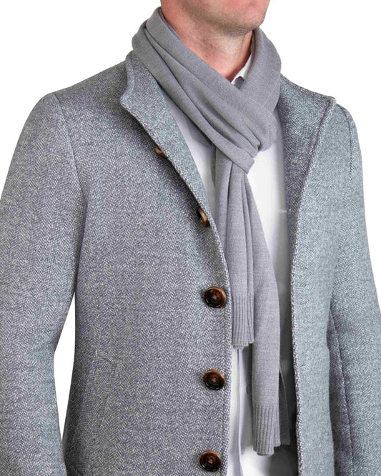 Merino Wool Knit Scarf - Grey | State & Liberty Accessories|Outerwear