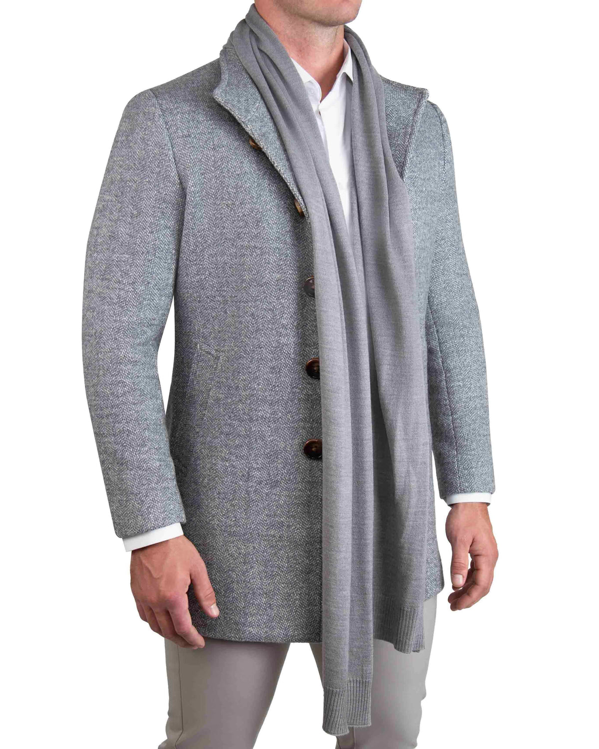 Merino Wool Knit Scarf - Grey | State & Liberty Accessories|Outerwear