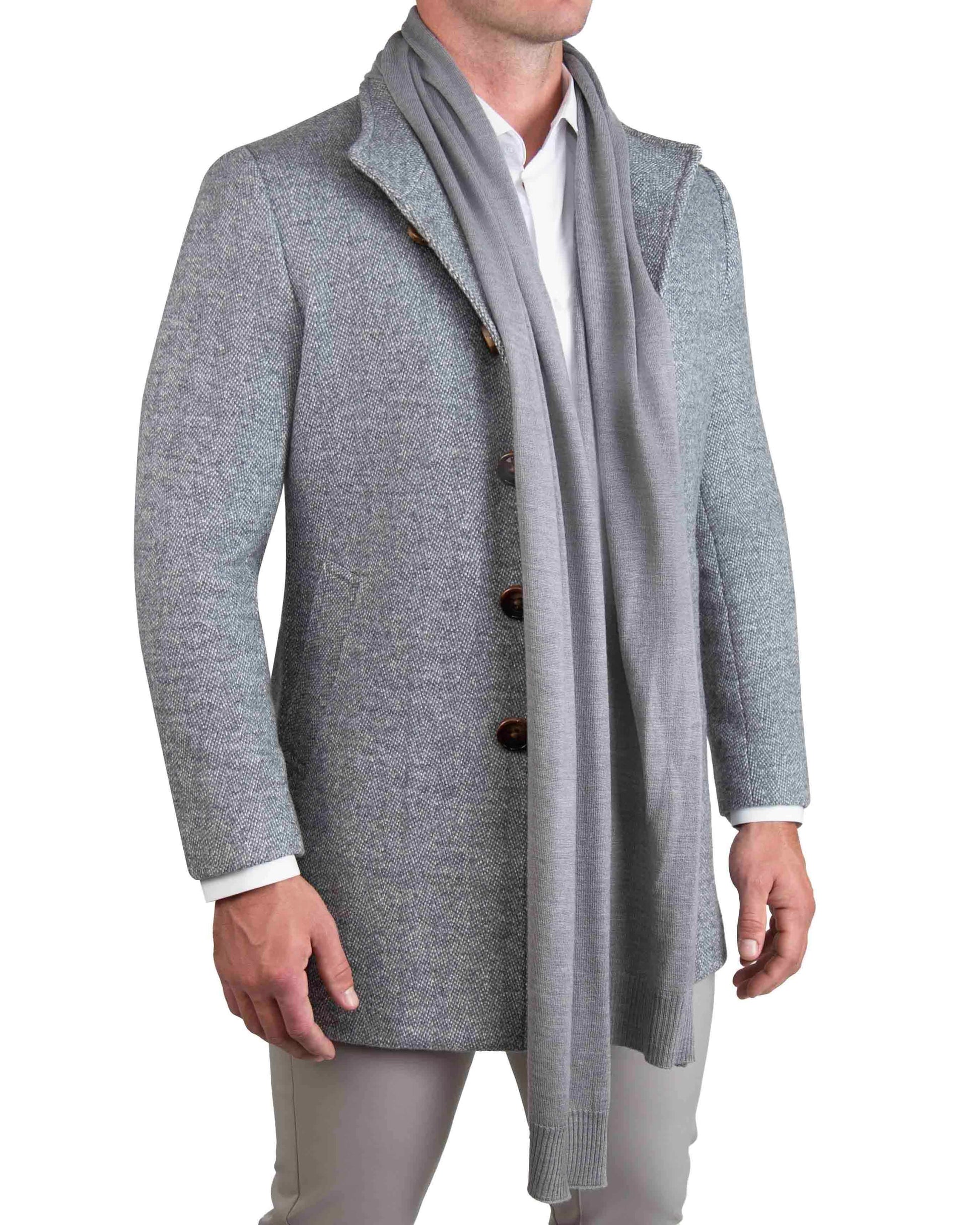 Merino Wool Knit Scarf - Grey | State & Liberty Accessories|Outerwear