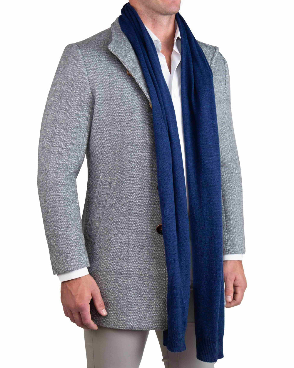 Merino Wool Knit Scarf - Navy | State & Liberty Accessories|Outerwear