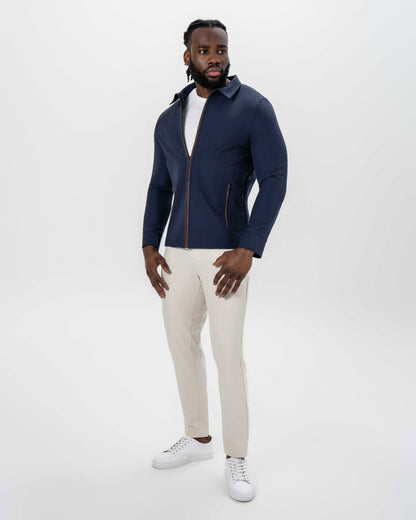 Collared Zip Jacket - Navy | State & Liberty Outerwear