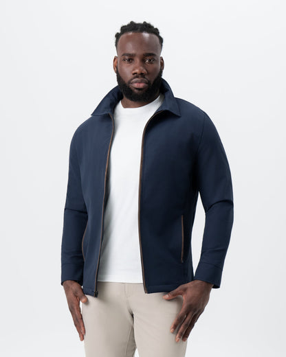 Collared Zip Jacket - Navy | State & Liberty Outerwear