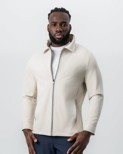 Collared Zip Jacket - Light Khaki | State & Liberty Outerwear