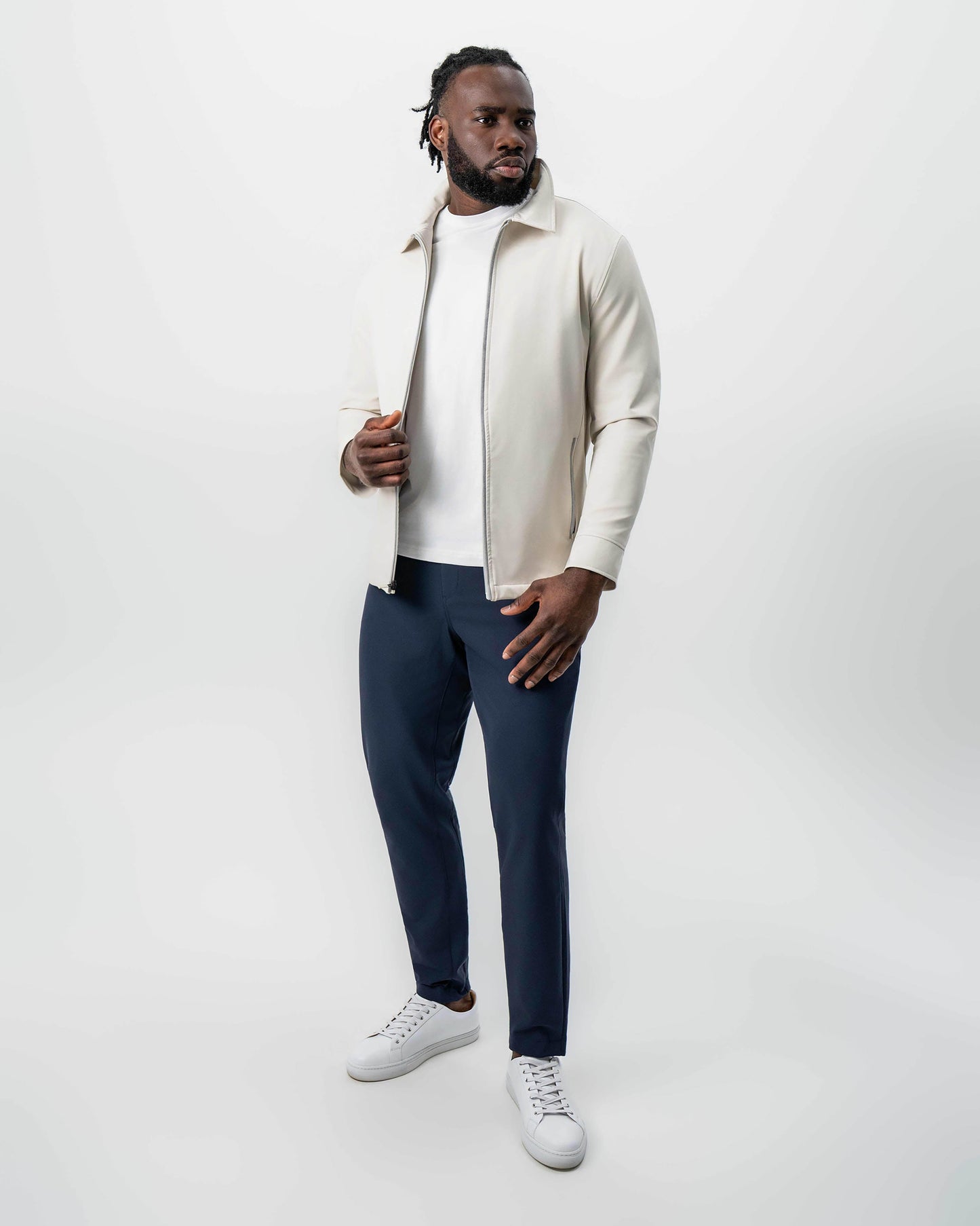 Collared Zip Jacket - Light Khaki | State & Liberty Outerwear