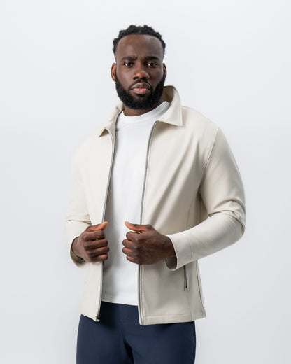 Collared Zip Jacket - Light Khaki | State & Liberty Outerwear