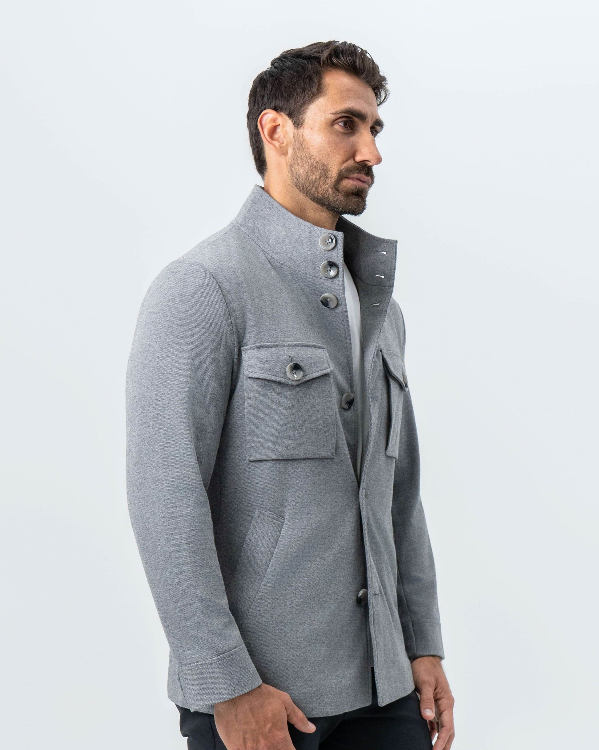 Knit Field Jacket - Grey | State & Liberty Outerwear