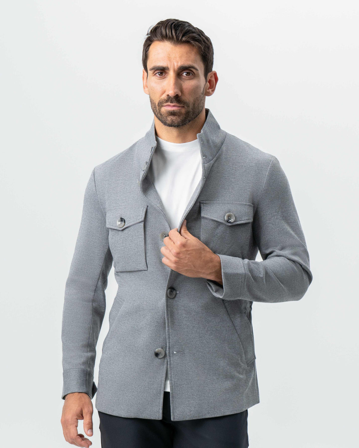 Knit Field Jacket - Grey | State & Liberty Outerwear