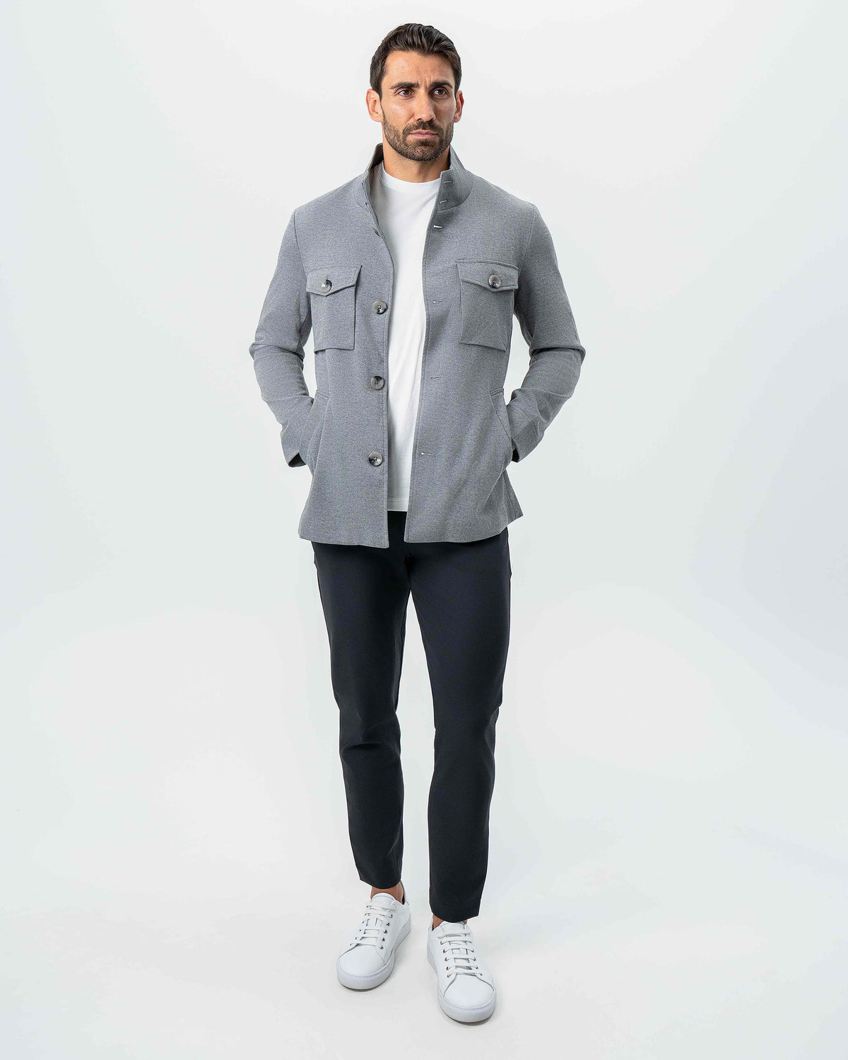 Knit Field Jacket - Grey | State & Liberty Outerwear