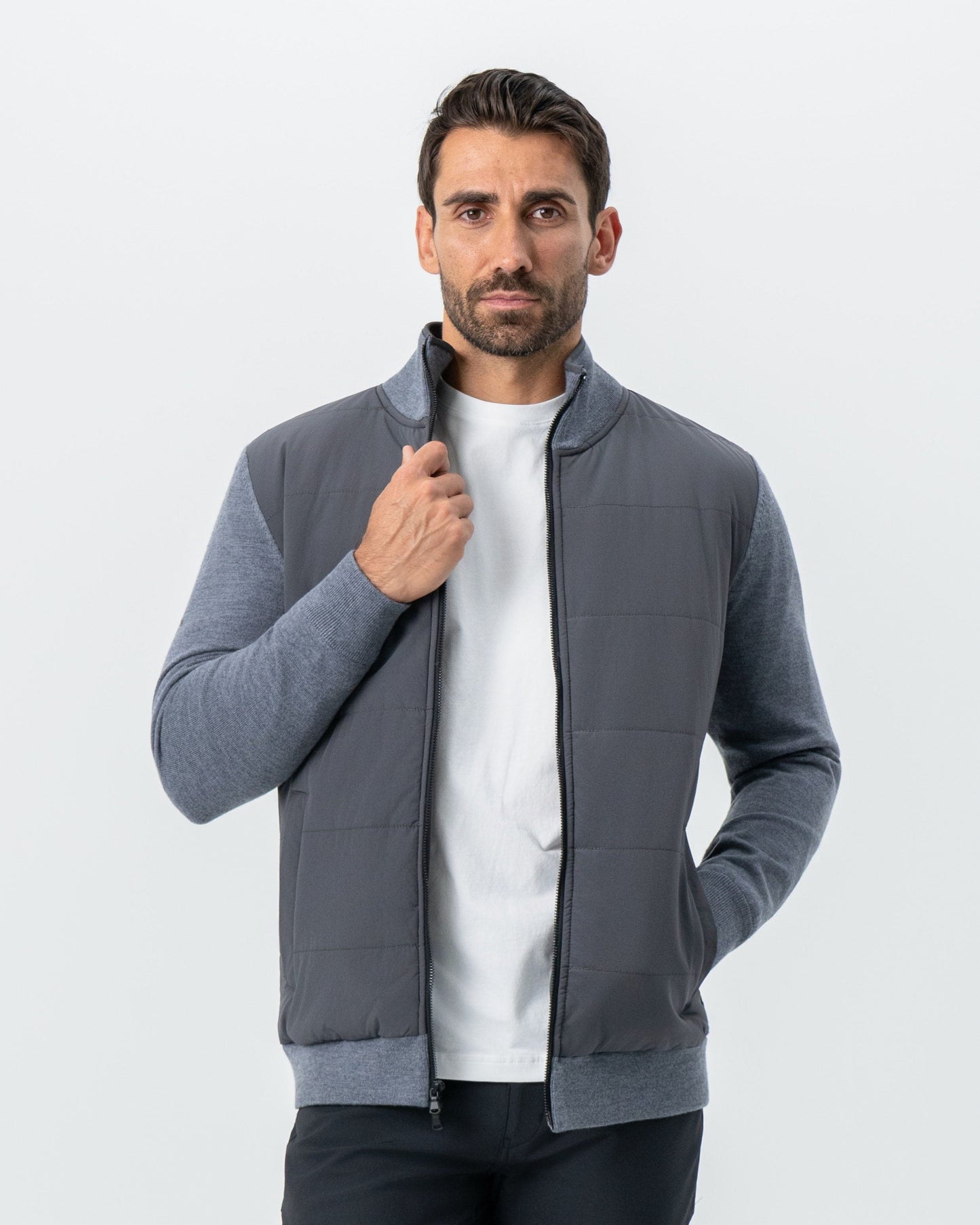 Knit Zip Jacket - Grey | State & Liberty Outerwear