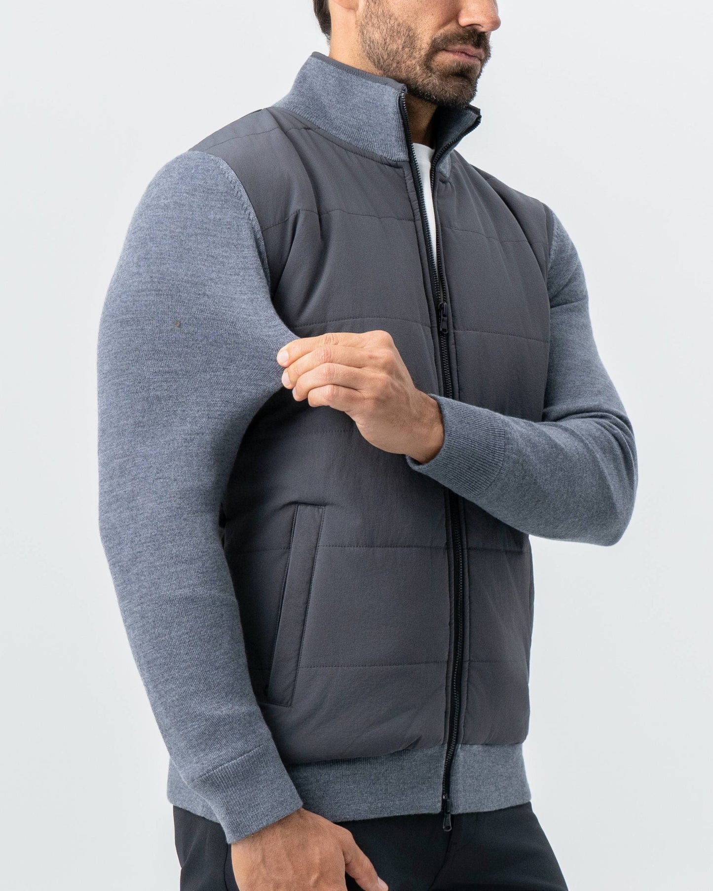 Knit Zip Jacket - Grey | State & Liberty Outerwear