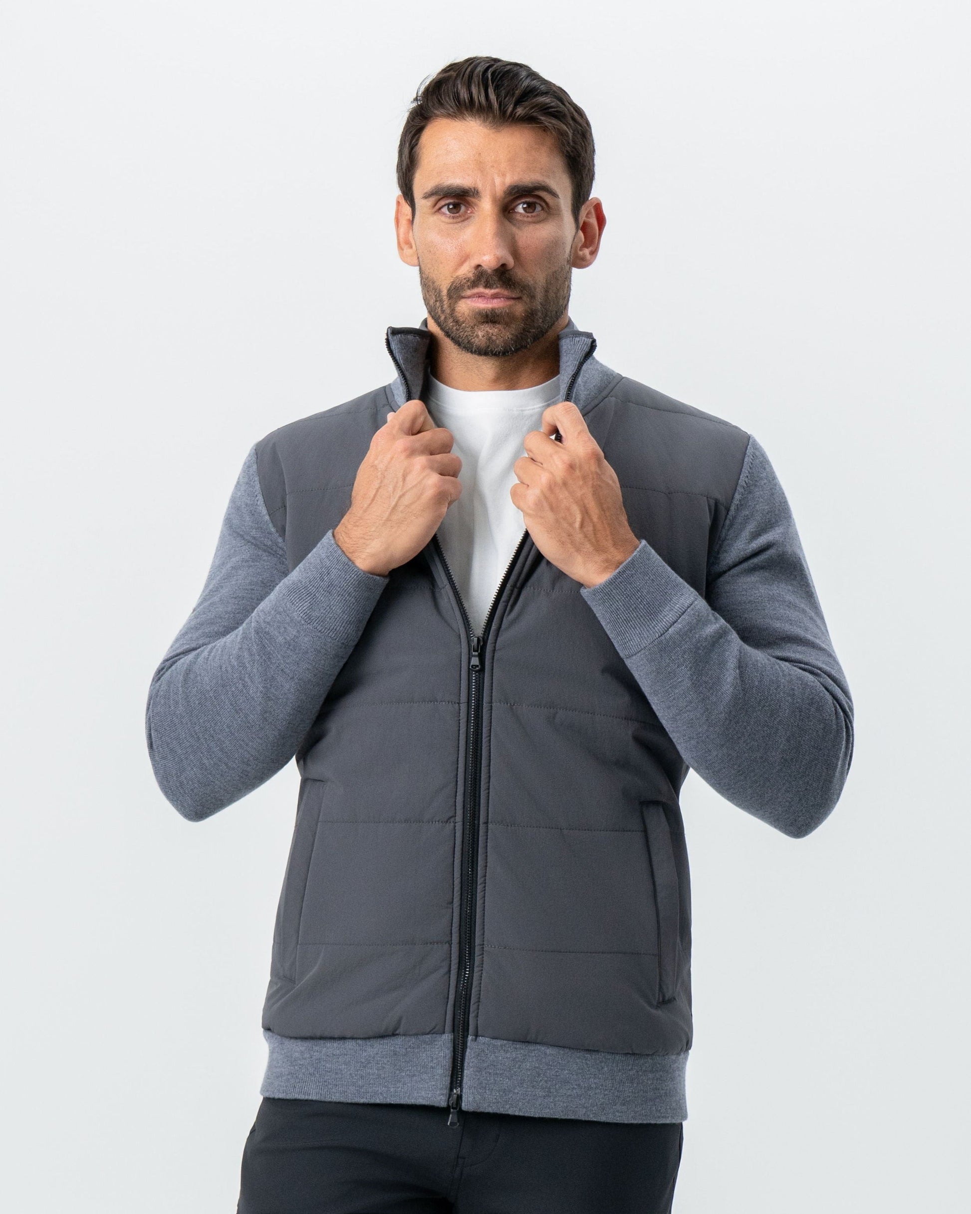 Knit Zip Jacket - Grey | State & Liberty Outerwear