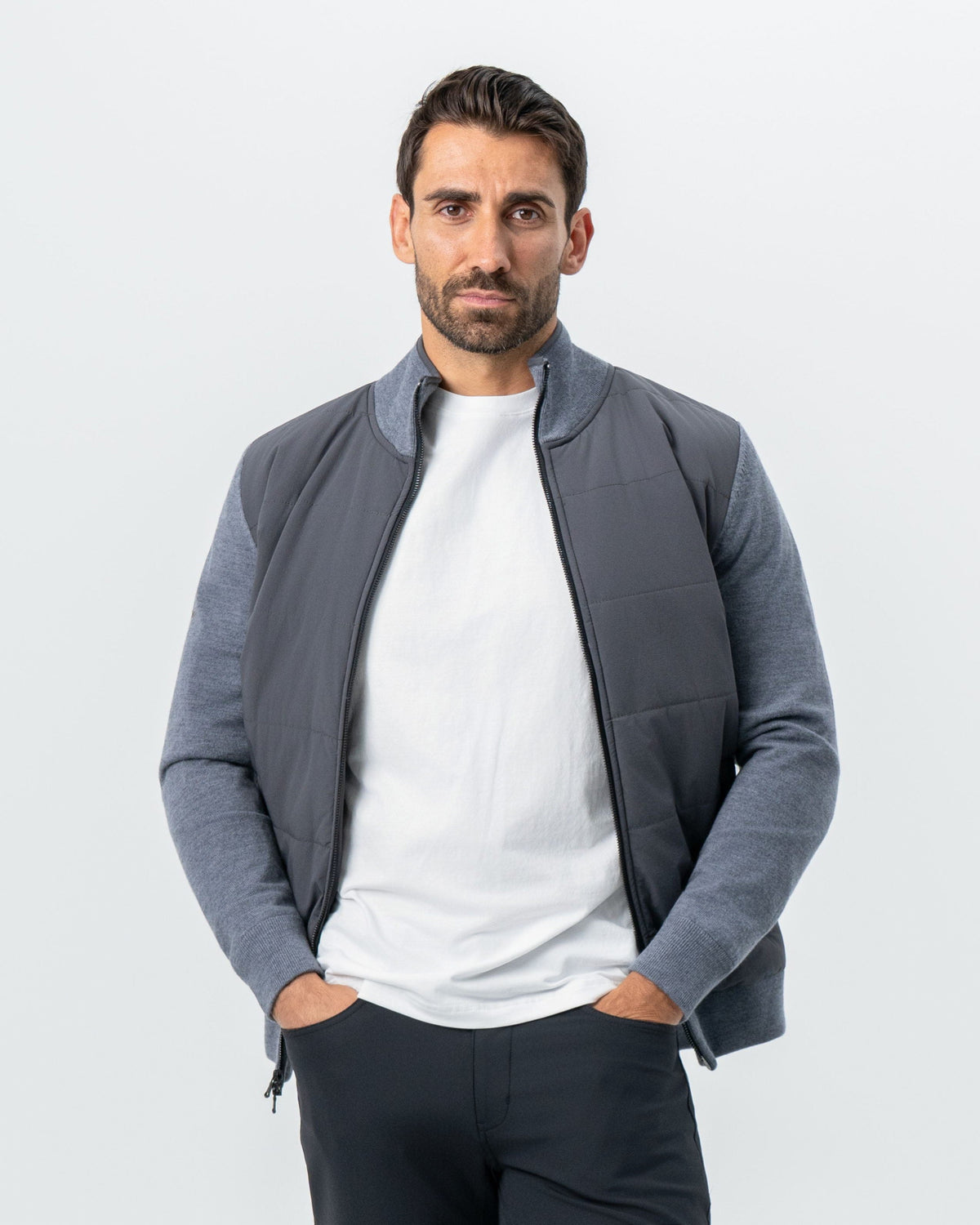 Knit Zip Jacket - Grey | State & Liberty Outerwear