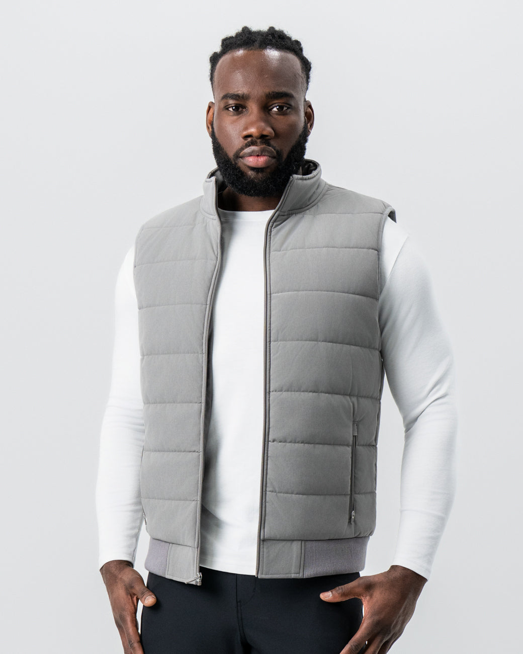 Down Vest - Light Grey | State & Liberty Outerwear