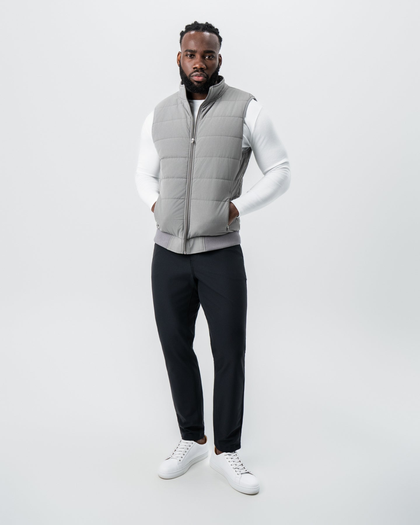 Down Vest - Light Grey | State & Liberty Outerwear