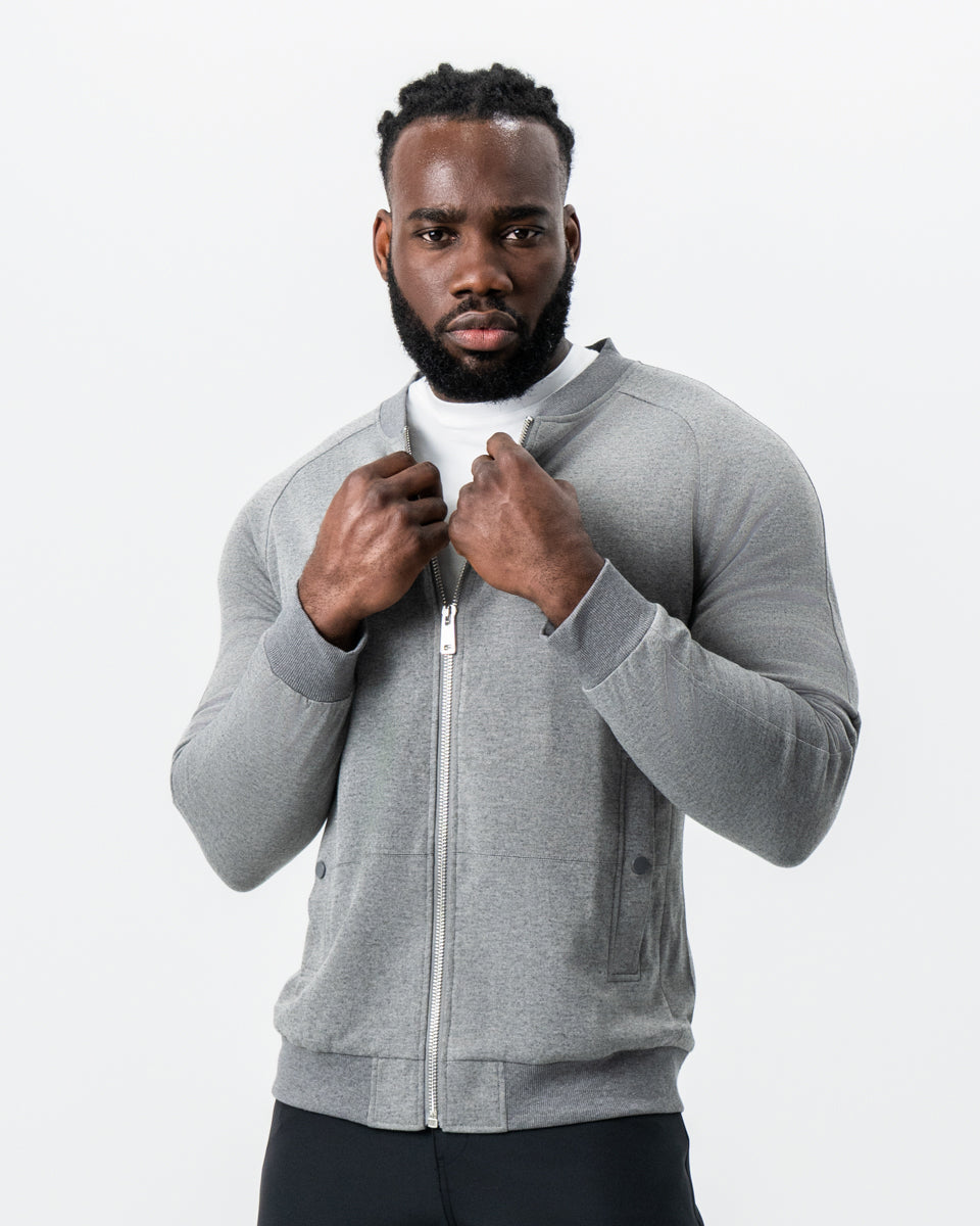 Knit Stretch Bomber - Grey | State & Liberty Outerwear
