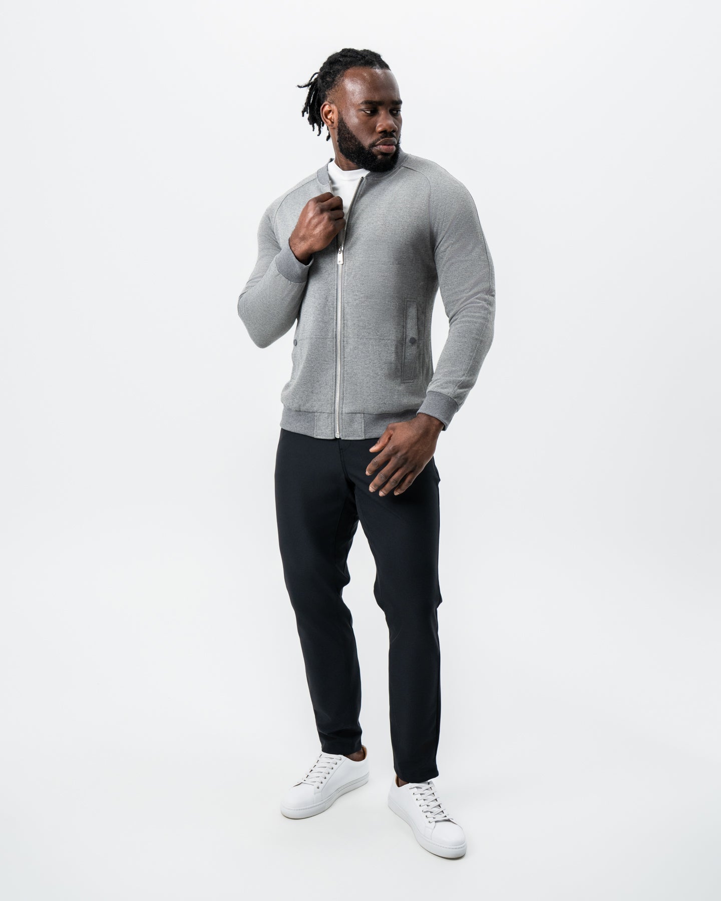 Knit Stretch Bomber - Grey | State & Liberty Outerwear