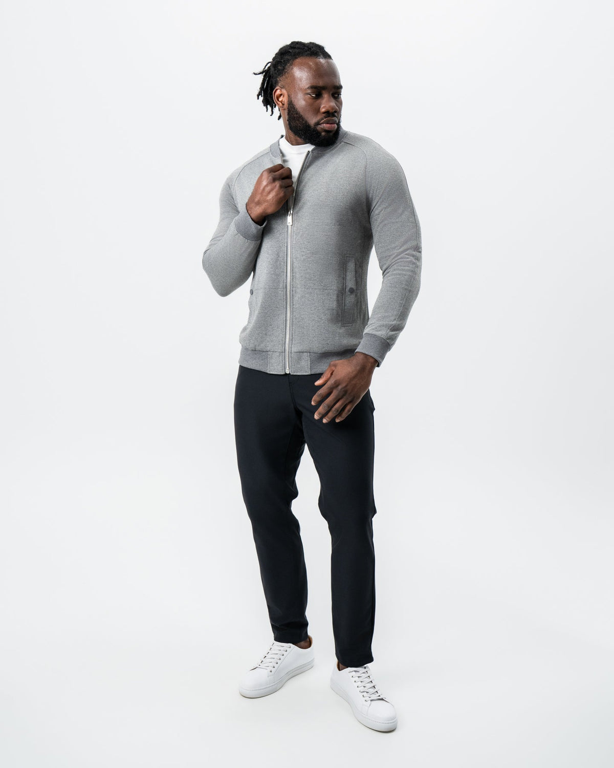 Knit Stretch Bomber - Grey | State & Liberty Outerwear