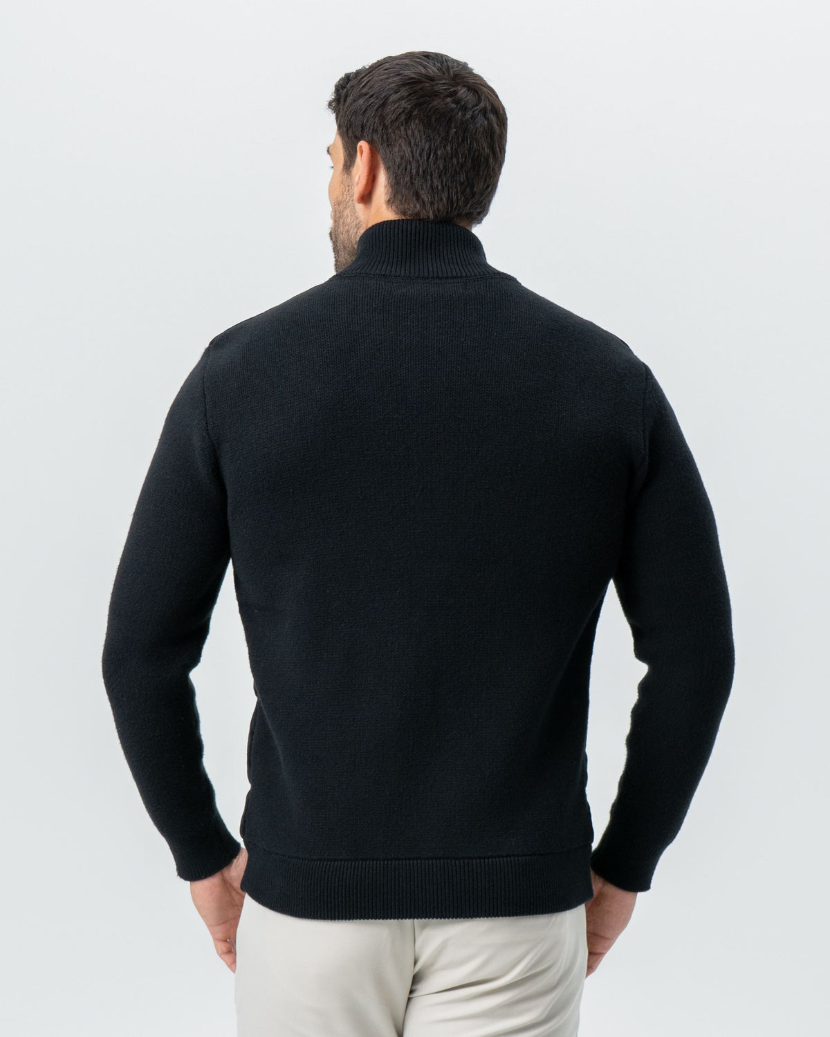 Corduroy Knit Zip Jacket - Black | State & Liberty Outerwear