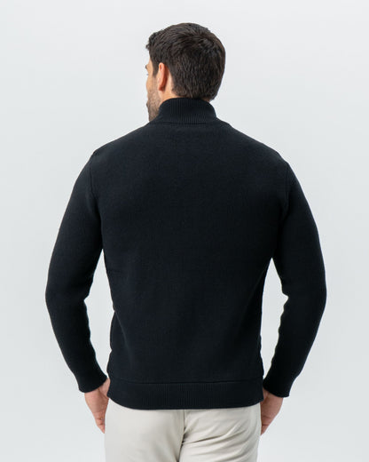 Corduroy Knit Zip Jacket - Black | State & Liberty Outerwear