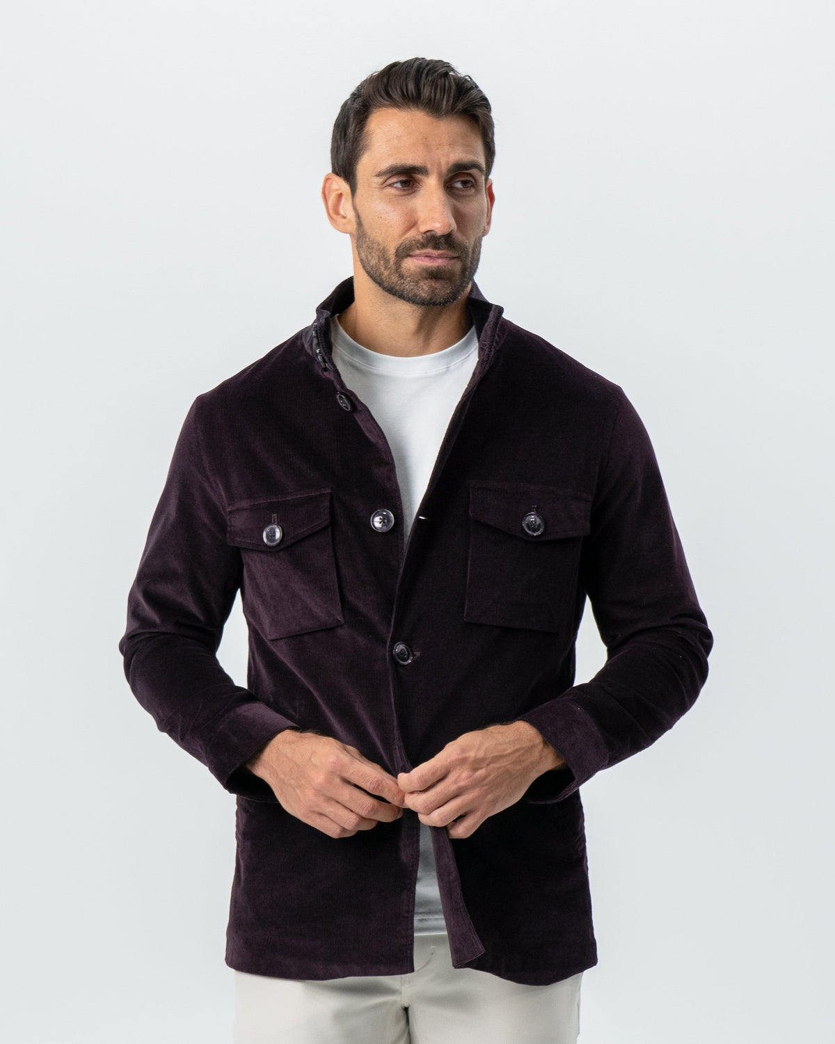 Corduroy Field Jacket - Dark Burgundy | State & Liberty Outerwear
