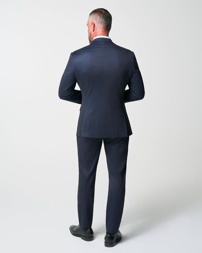 Athletic Fit Stretch Suit - Knit Blue Chalk Stripe | State & Liberty Suits