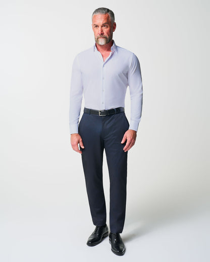 Athletic Fit Stretch Suit - Knit Blue Chalk Stripe | State & Liberty Suits