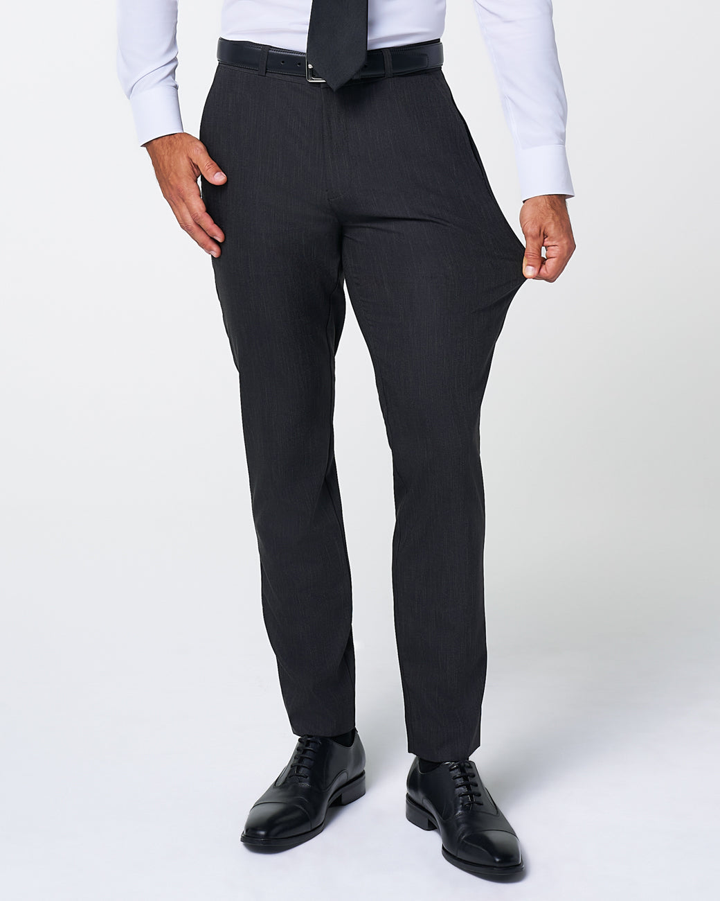 Athletic Fit Stretch Suit - Heathered Charcoal | State & Liberty Suits