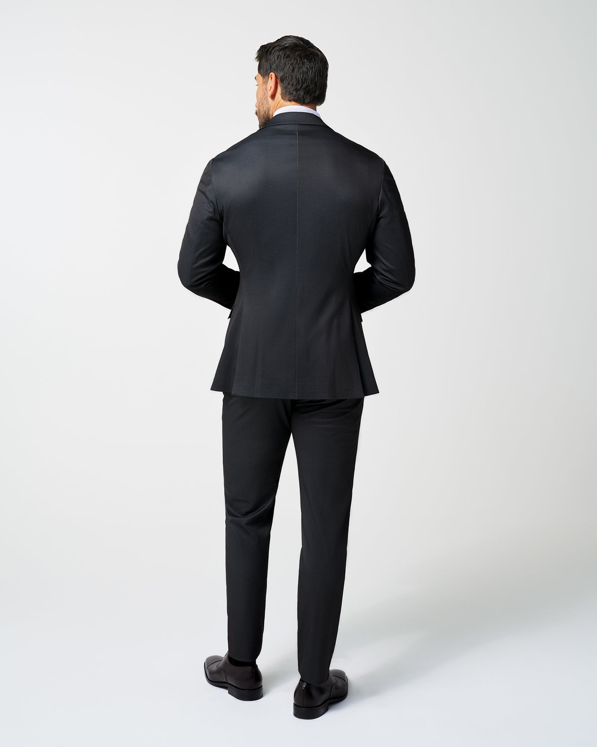 Athletic Fit Stretch Suit - Knit Charcoal Microcheck | State & Liberty Suits