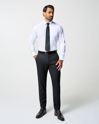Athletic Fit Stretch Suit - Knit Charcoal Microcheck | State & Liberty Suits