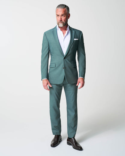 Athletic Fit Stretch Suit - Heathered Sea Green | State & Liberty Suits